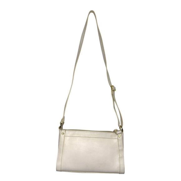 Emma Fox Leather Woven Jute Shoulder Bag White Tan Designer Purse - Picture 3 of 8